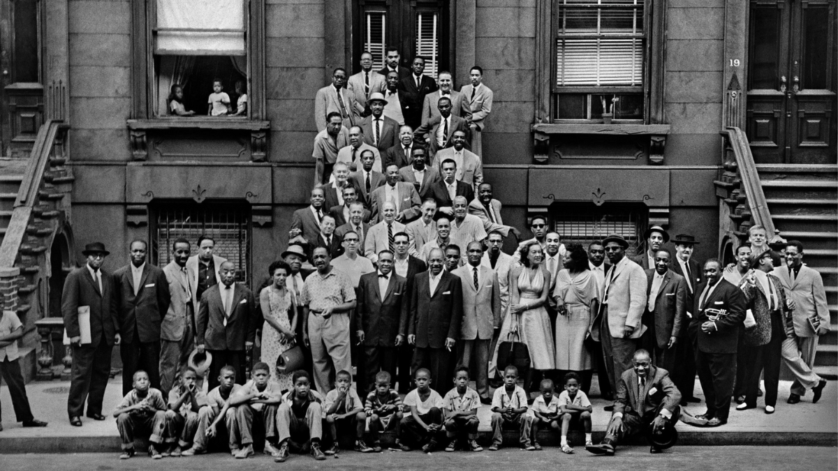A Great Day in Harlem or Harlem 1958 is a black-and-white photograph of 57 jazz musicians in Harlem, New York, taken by freelance photographer Art Kane for Esquire magazine on August 12, 1958. 