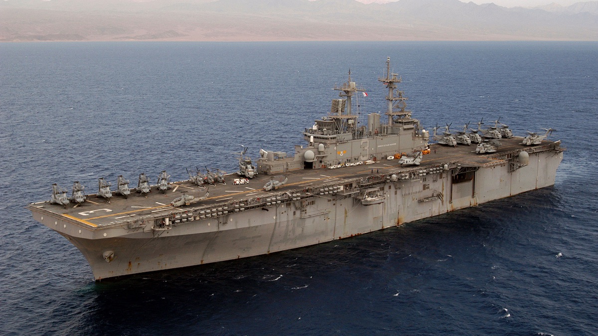 The USS Kearsarge in the Gulf of Aqaba in 2003. Photo by U.S. Navy/Photographer's Mate 3rd Class Jose E. Ponce