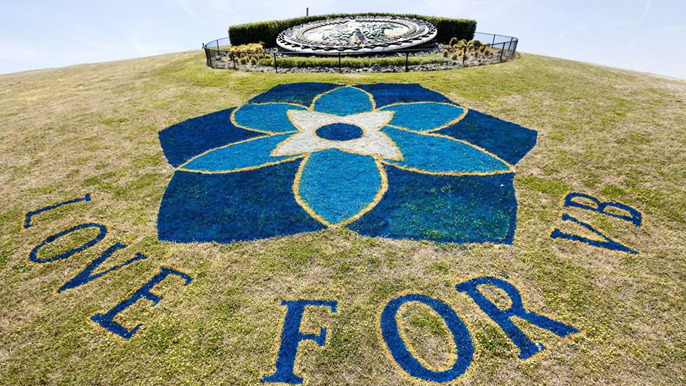 Virginia Beach has painted a Forget-Me-Not flower at Mount Trashmore to honor the victims every year since the shooting. Photo courtesy of the City of Virginia Beach.