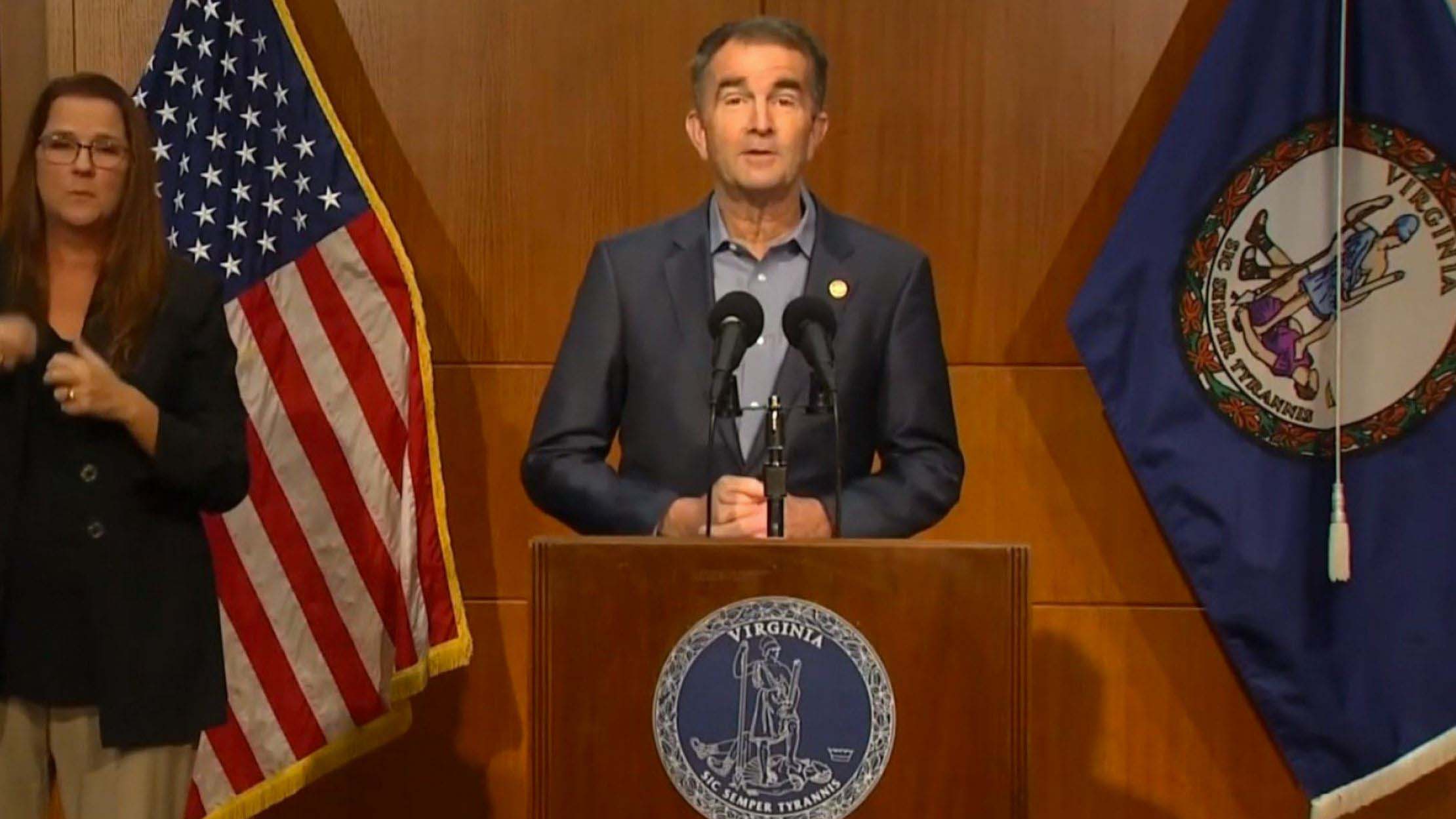 Photo a screenshot from briefing. Northam urged Virginians to continue precautions to mitigate the pandemic, a message that has become a constant refrain over the last month as case counts continue to climb.