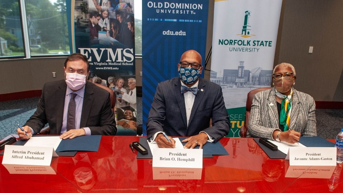 Photo from Old Dominion University. ODU, NSU and EVMS will create a school of public health. Future students will enroll through ODU.