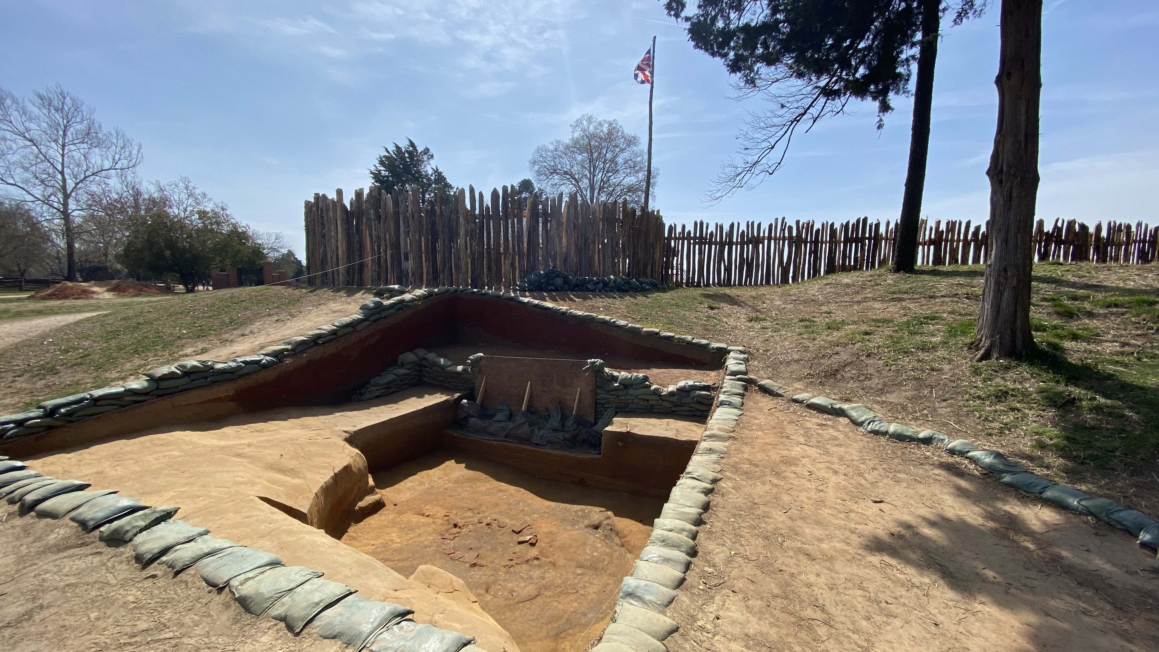 The site of an archaeological excavation right outside the historic 1607 fort at Jamestown. Officials believe it was once home to a garden. (Image: Katherine Hafner)