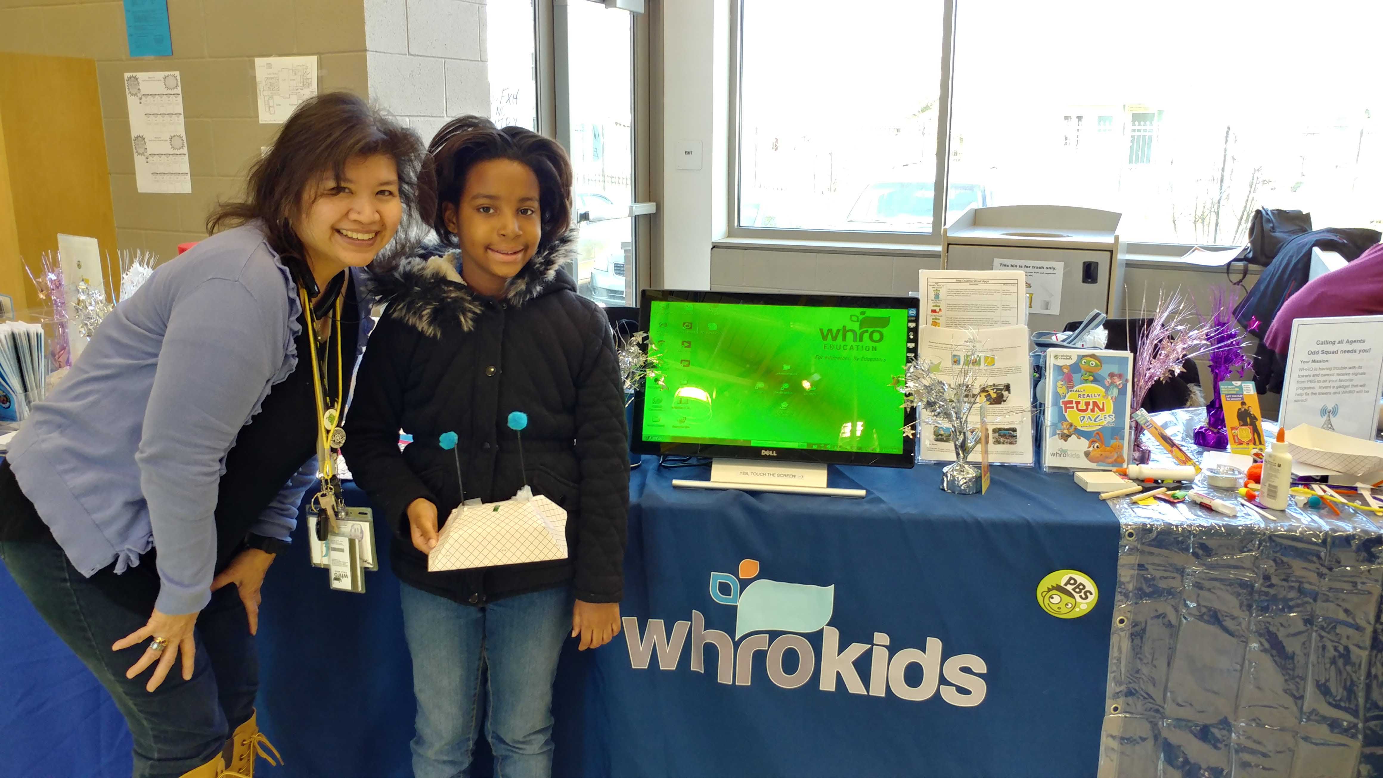 WHRO's Education Specialist Rosalie Rodriguez and a Future 'Engineer'. 