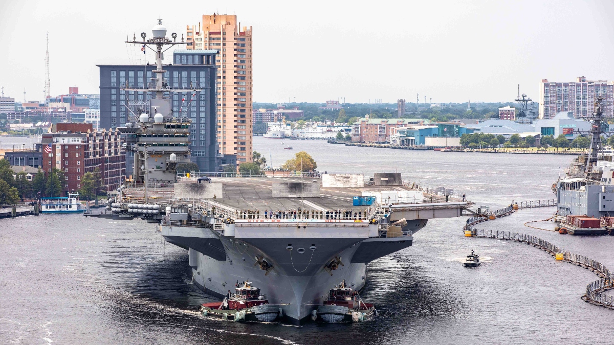 Photo courtesy of the U.S. Navy. Economists predict increased defense spending because of the conflict in Ukraine, which could have major impacts for Hampton Roads' defense industry.