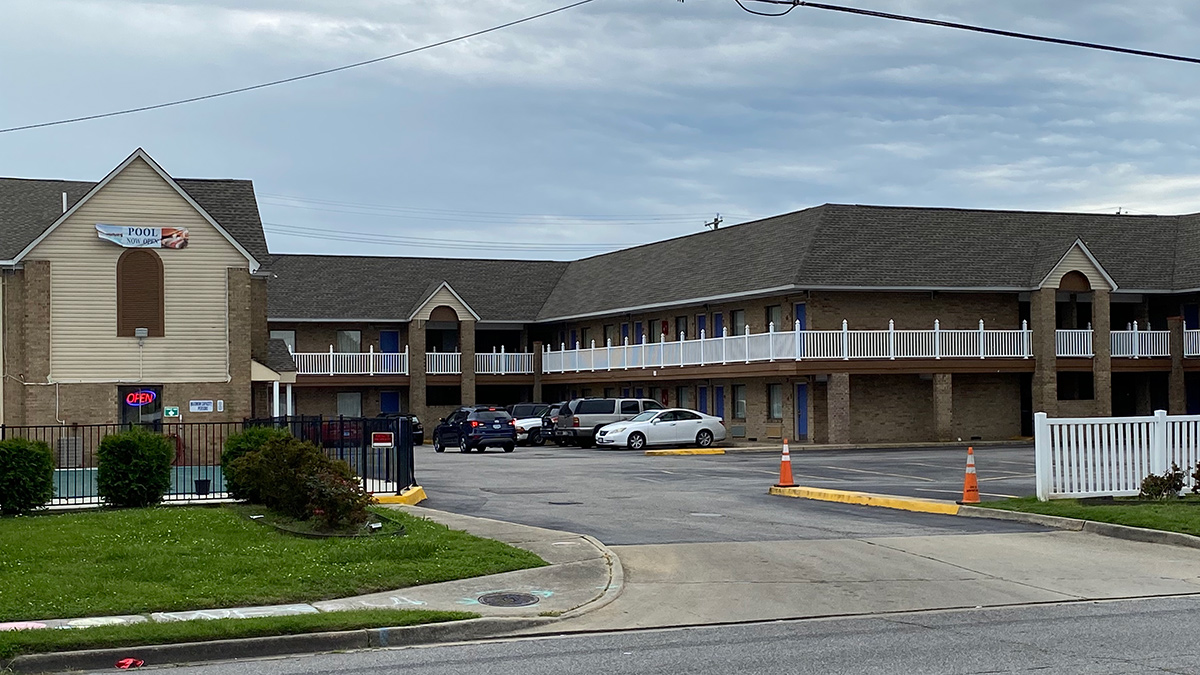 Photo by Sam Turken, WHRO. A clause in a Virginia law identifies people living in hotels, like this one in Portsmouth, for more than 90 consecutive days as tenants. 