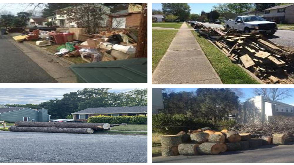 Examples of violations to Hampton’s waste rules. (Image via Hampton staff presentation)
